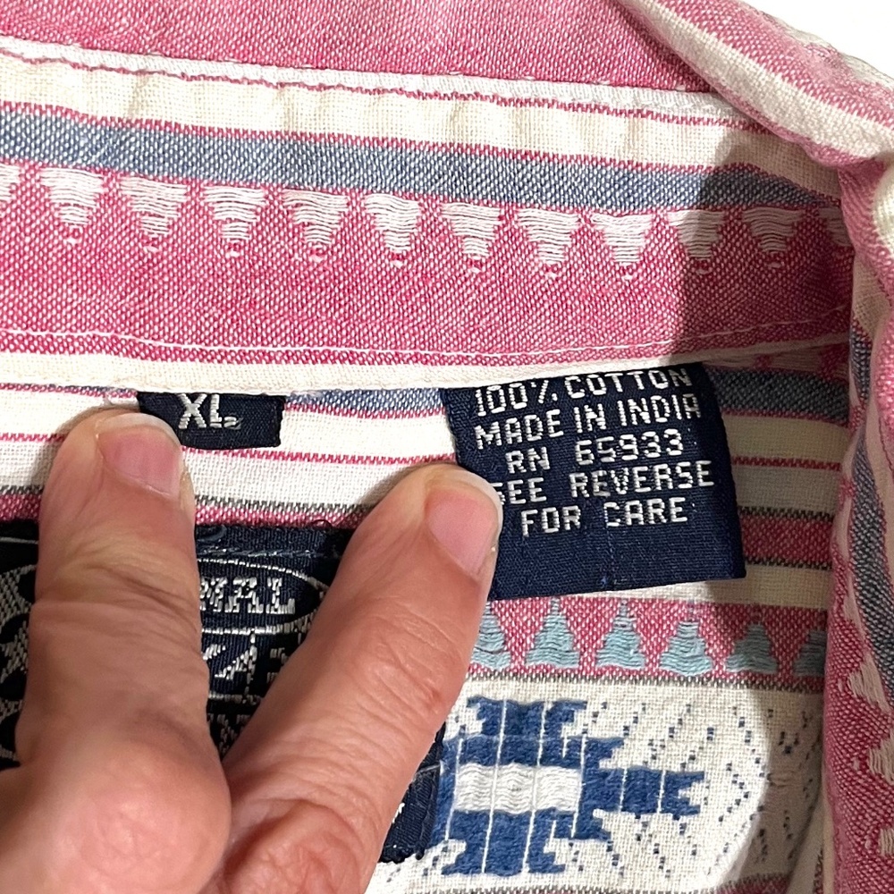 Vintage 90s Point Zero Southwestern Style Button Down Men's Shirt, Size XL - Picture 8 of 8